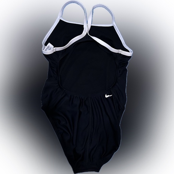 Nike Black Tilt Logo Racerback One-Piece Swimsuit. Size M - Picture 6 of 10